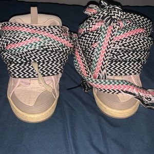 Pink lanvins curb sneakers